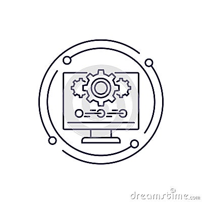 update or software upgrade line icon, vector Vector Illustration