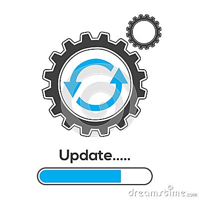 Update system icon. Concept of upgrade application progress icon for graphic and web design Vector Illustration