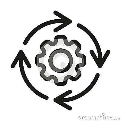 Update system icon with gears, loading or updating files icon. Reset Setting or Initialize Vector Illustration