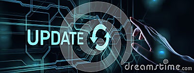Update System Upgrade Software version technology concept on virtual screen. Stock Photo