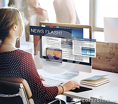 Update Trends Report News Flash Concept Stock Photo