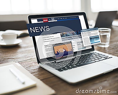 Update Trends Report News Flash Concept Stock Photo