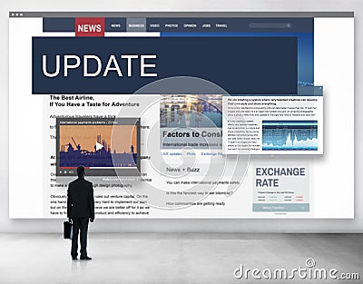 Update Trends Report News Flash Concept Stock Photo