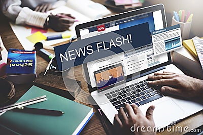 Update Trends Report News Flash Concept Stock Photo