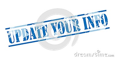 Update your info blue stamp Stock Photo