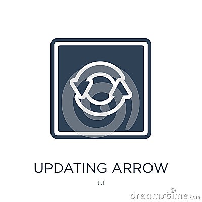 updating arrow icon in trendy design style. updating arrow icon isolated on white background. updating arrow vector icon simple Vector Illustration