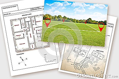 Updating public cadastral digital databases and information about land registry Stock Photo