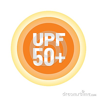 UPF icon. Ultraviolet Protection Factor sign. Ultra violet sunrays protection symbol. Vector illustration Vector Illustration