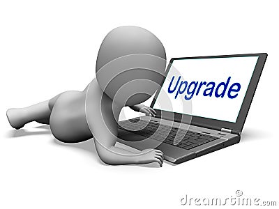 Upgrade Character Laptop Means Improving Upgrading Or Updating Stock Photo