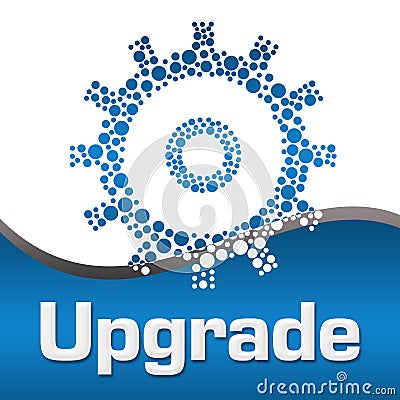 Upgrade Dotted Gear Blue Square Stock Photo