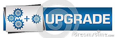 Upgrade With Gears Blue Grey Horizontal Stock Photo