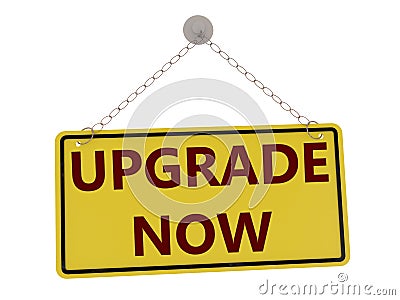 Upgrade now sign Stock Photo