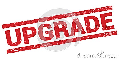 UPGRADE text on red rectangle stamp sign Stock Photo