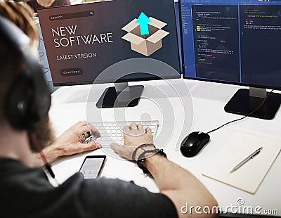 Upgrade Update New Version Better Graphics Concept Stock Photo