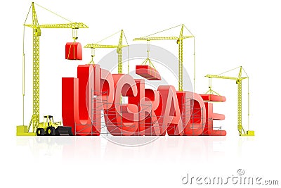 Upgrade upgrading latest software version Stock Photo