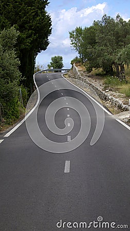 Uphill street Stock Photo