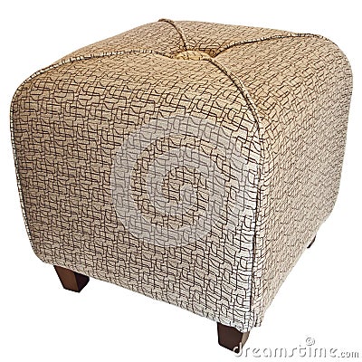 Upholstered Cube Ottoman Stock Photo