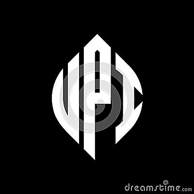 UPI circle letter logo design with circle and ellipse shape. UPI ellipse letters with typographic style. The three initials form a Vector Illustration