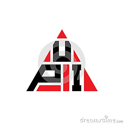 UPI triangle letter logo design with triangle shape. UPI triangle logo design monogram. UPI triangle vector logo template with red Vector Illustration
