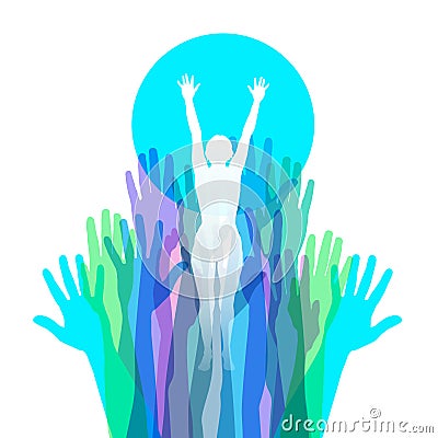 Uplifting image of womens empowerment Vector Illustration