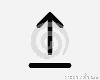 Upload Arrow Icon Up Load Downloading Server Data Cloud Storage Archive File Site Point Pointer Sign Symbol Vector Black White Vector Illustration