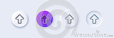Upload arrow line icon. Direction Arrowhead. Line icons. Vector Vector Illustration