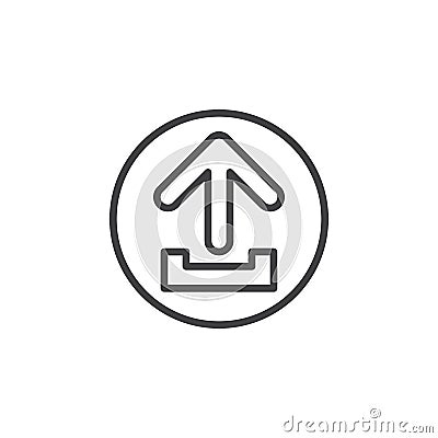 Upload circular line icon. Round simple sign. Vector Illustration