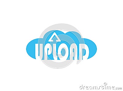 Upload cloud with arrow logo for data storage statistics, uploading and downloading of data transferring design vector Vector Illustration