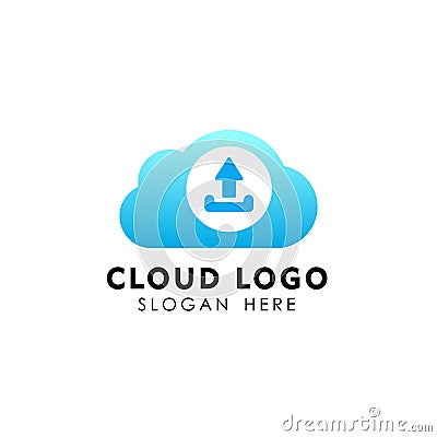 upload cloud tech icon design. cloud vector element Vector Illustration