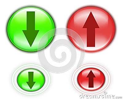 Upload and download buttons Stock Photo