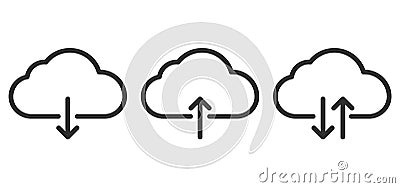 Upload download cloud arrow icon symbol. Vector illustration Vector Illustration