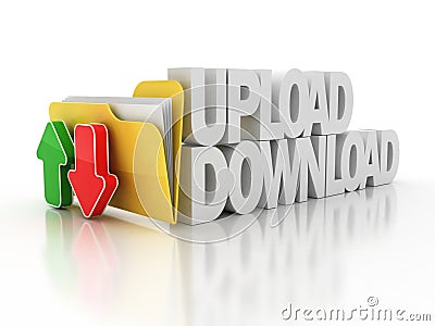 Upload download folder icon Cartoon Illustration