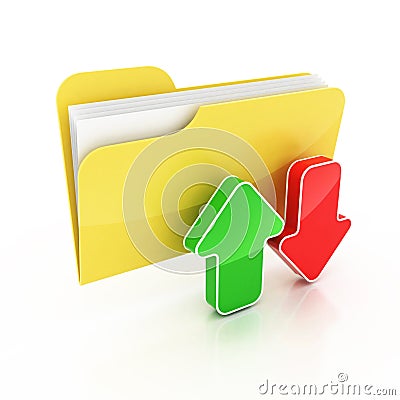 Upload download folder icon Cartoon Illustration