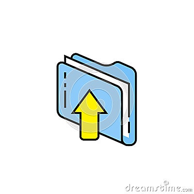 Upload file line icon Vector Illustration