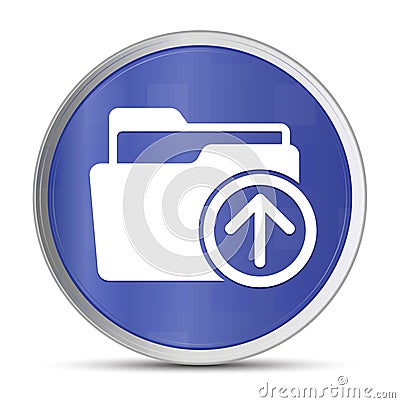 Upload files icon prime blue round button vector illustration design silver frame push button Vector Illustration
