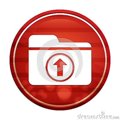 Upload files icon realistic diagonal motion red round button illustration Cartoon Illustration