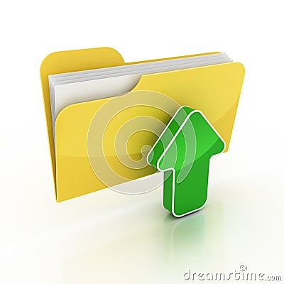 Upload folder 3d icon Cartoon Illustration