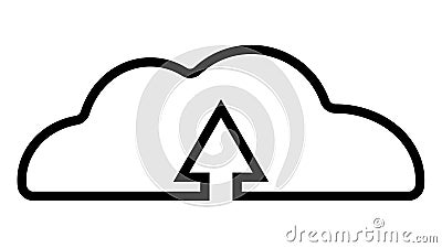 Upload icon cloud ftp, data business design, technology arrow upload Vector Illustration