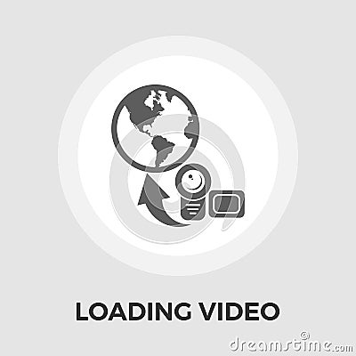 Upload video flat icon Vector Illustration