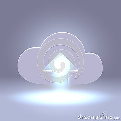 Uploading active cloud icon Vector Illustration