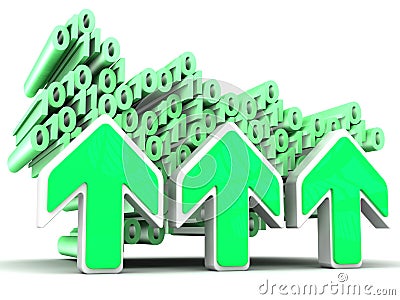 Uploading binary data Cartoon Illustration