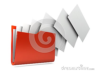 Uploading documents from folder Stock Photo