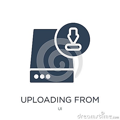 uploading from drive icon in trendy design style. uploading from drive icon isolated on white background. uploading from drive Vector Illustration