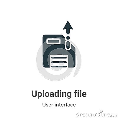 Uploading file vector icon on white background. Flat vector uploading file icon symbol sign from modern user interface collection Vector Illustration
