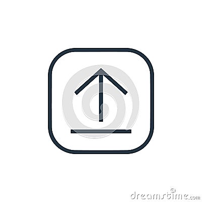 uploading icon vector from arrows concept. Thin line illustration of uploading editable stroke. uploading linear sign for use on Vector Illustration