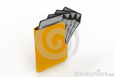 Uploading secret documents from folder Stock Photo