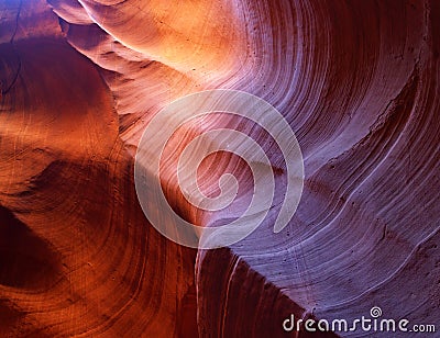 The upper Antelope Slot Canyon near Page in Arizona Stock Photo