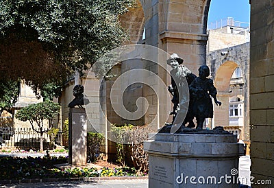 Upper Barrakka Garden in the Town Valetta, Malta Editorial Stock Photo