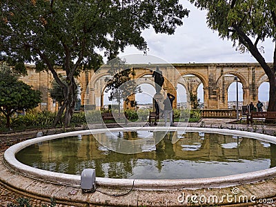 The Upper Barrakka Gardens in Valletta Malta Editorial Stock Photo