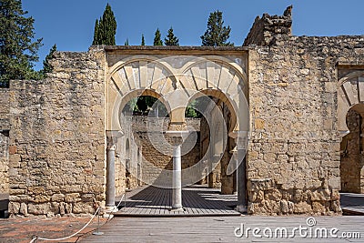 Upper Basilical Hall (Dar al-Jund) at Medina Azahara (Madinat al-Zahra) - Cordoba, Andalusia, Spain Editorial Stock Photo